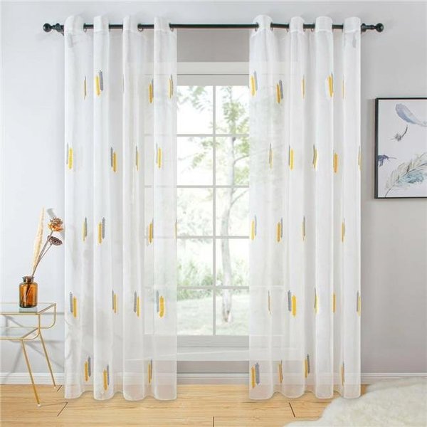 Dolce Mela Dolce Mela DMC723 Cologne - Sheer Curtain Panel; White - Tall DMC723